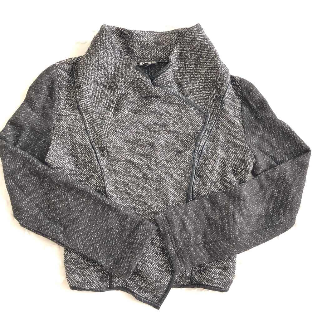 Texture Knit Moto Jacket